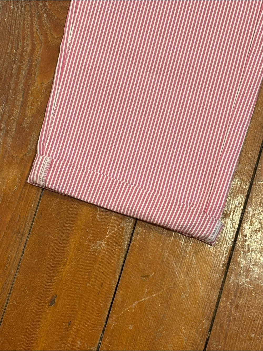 Mario Serrani Pink White Pinstripe Stretch Ankle Pants Women’s Medium M - Picture 4 of 8